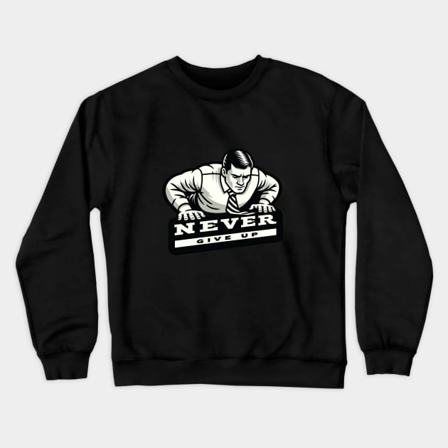 office worker push up never give up Crewneck Sweatshirt by Dracoola